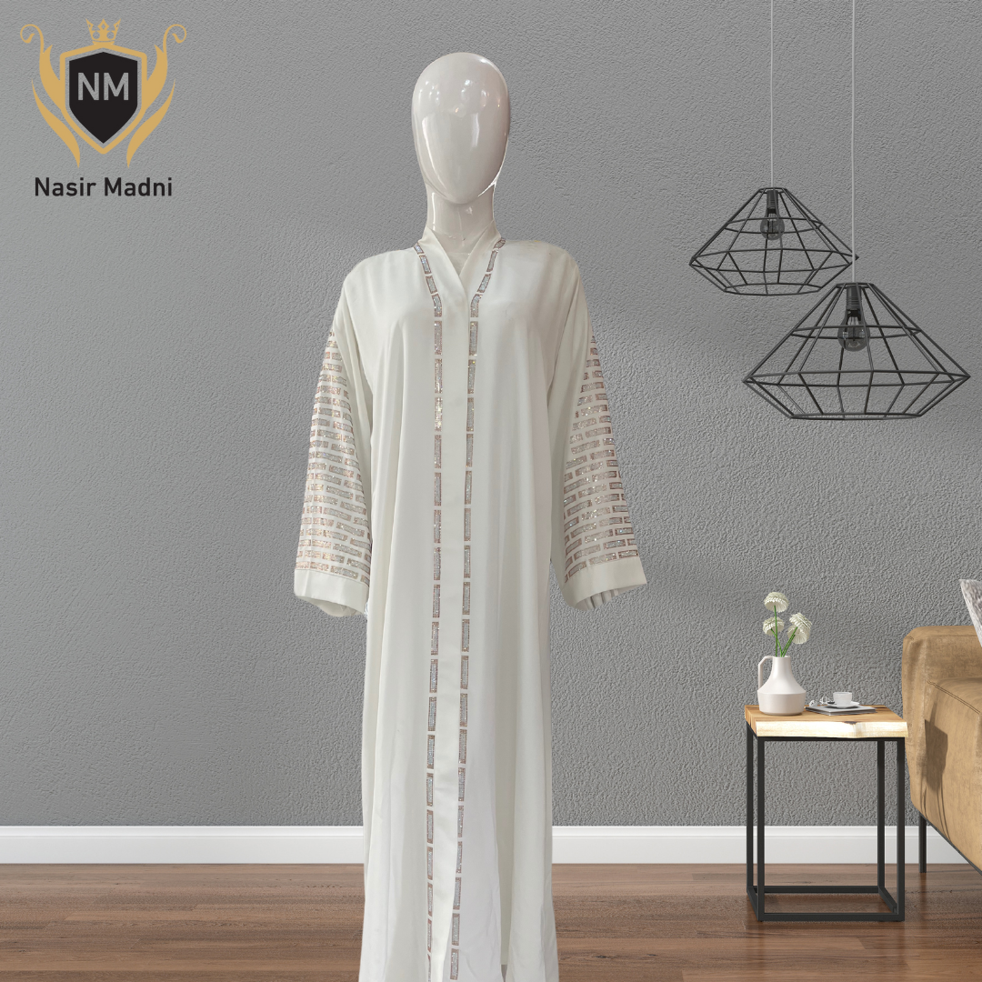 Premium White Abaya With Scarf