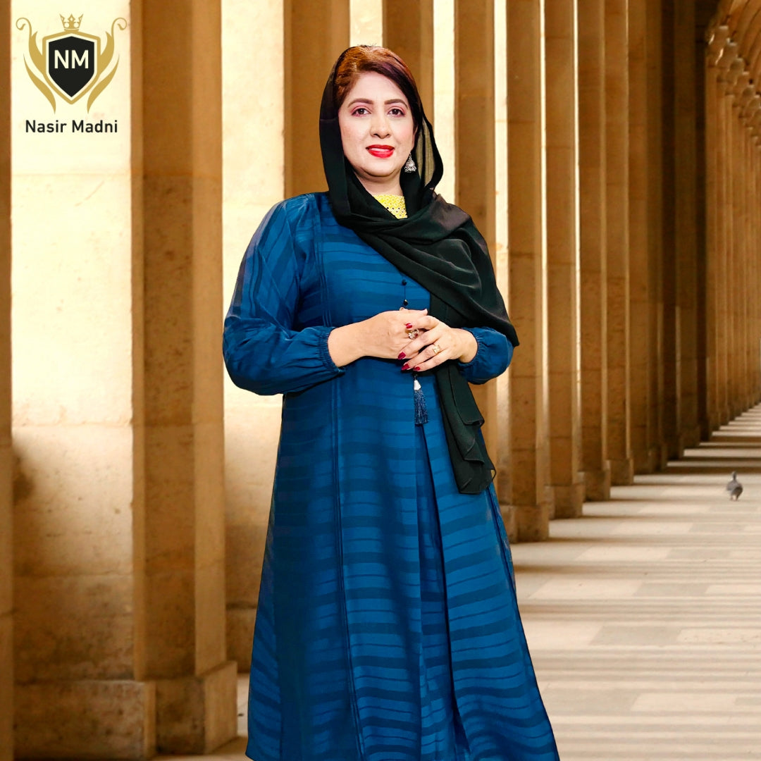 Dark Blue Lining Shade Abaya