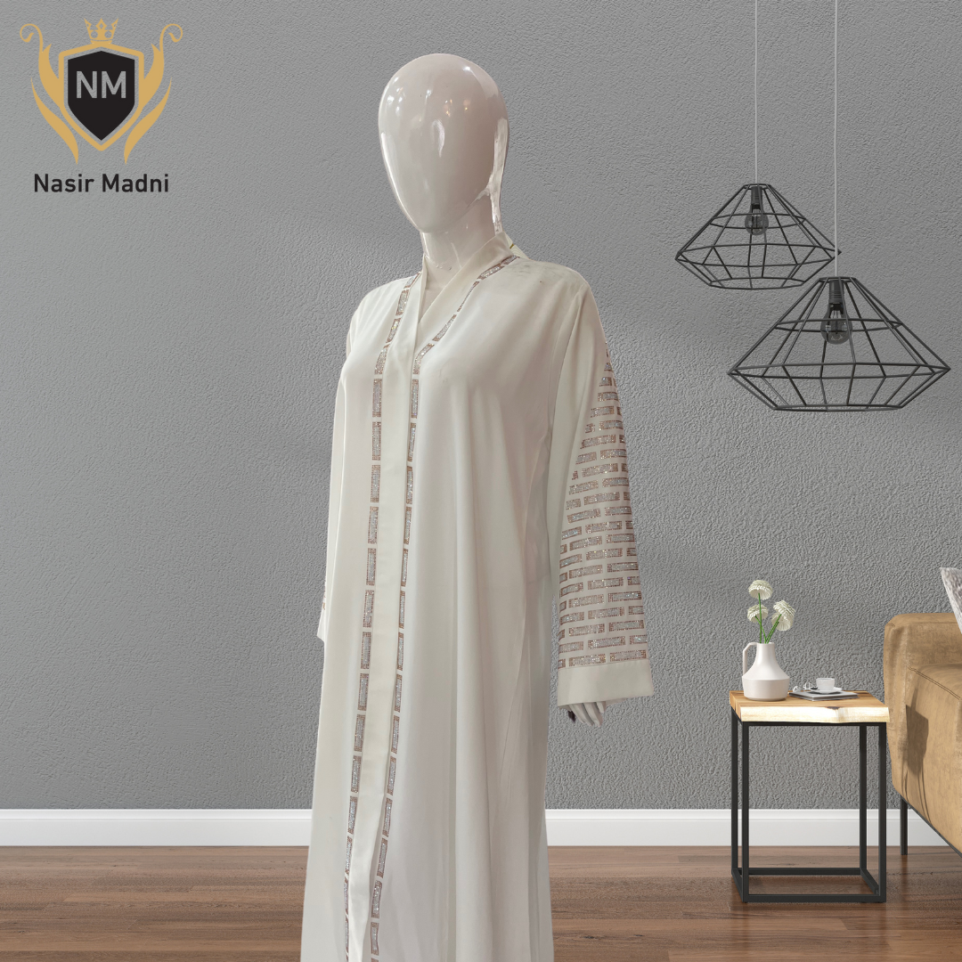 Premium White Abaya With Scarf