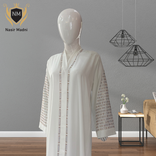 Premium White Abaya With Scarf