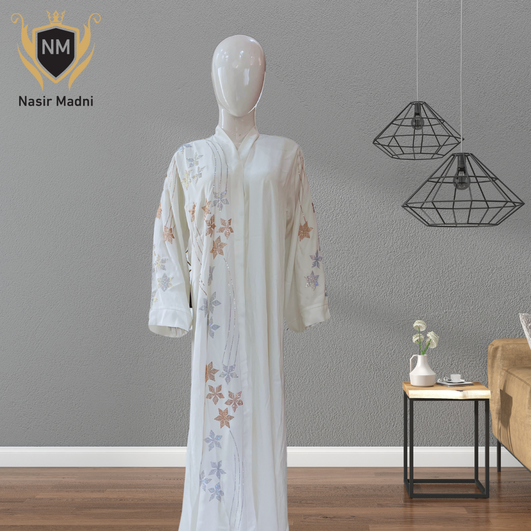 Premium White Abaya With Scarf