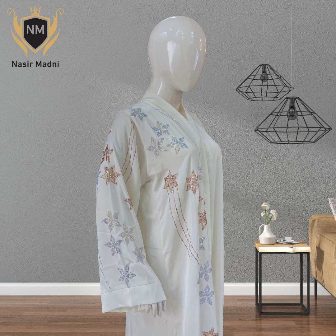Premium White Abaya With Scarf