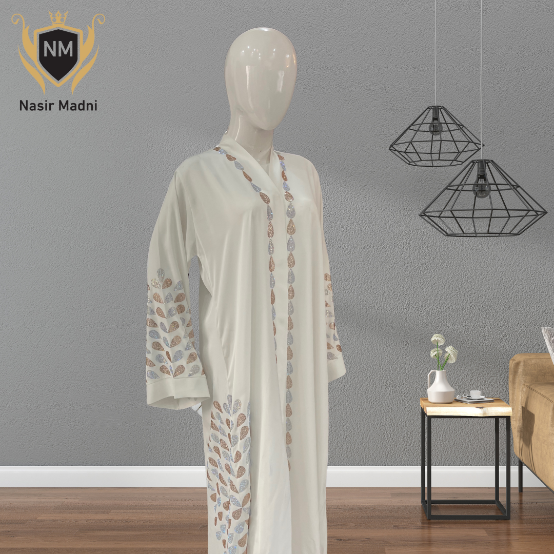 Premium White Abaya With Scarf