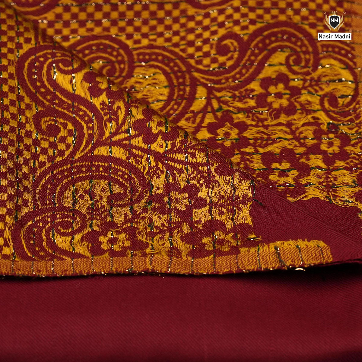 Regal Maroon Pure Wool Shawl